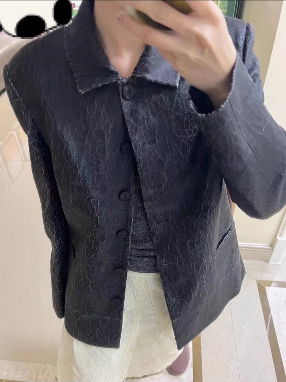 ‘Crack effect’ leather jacket